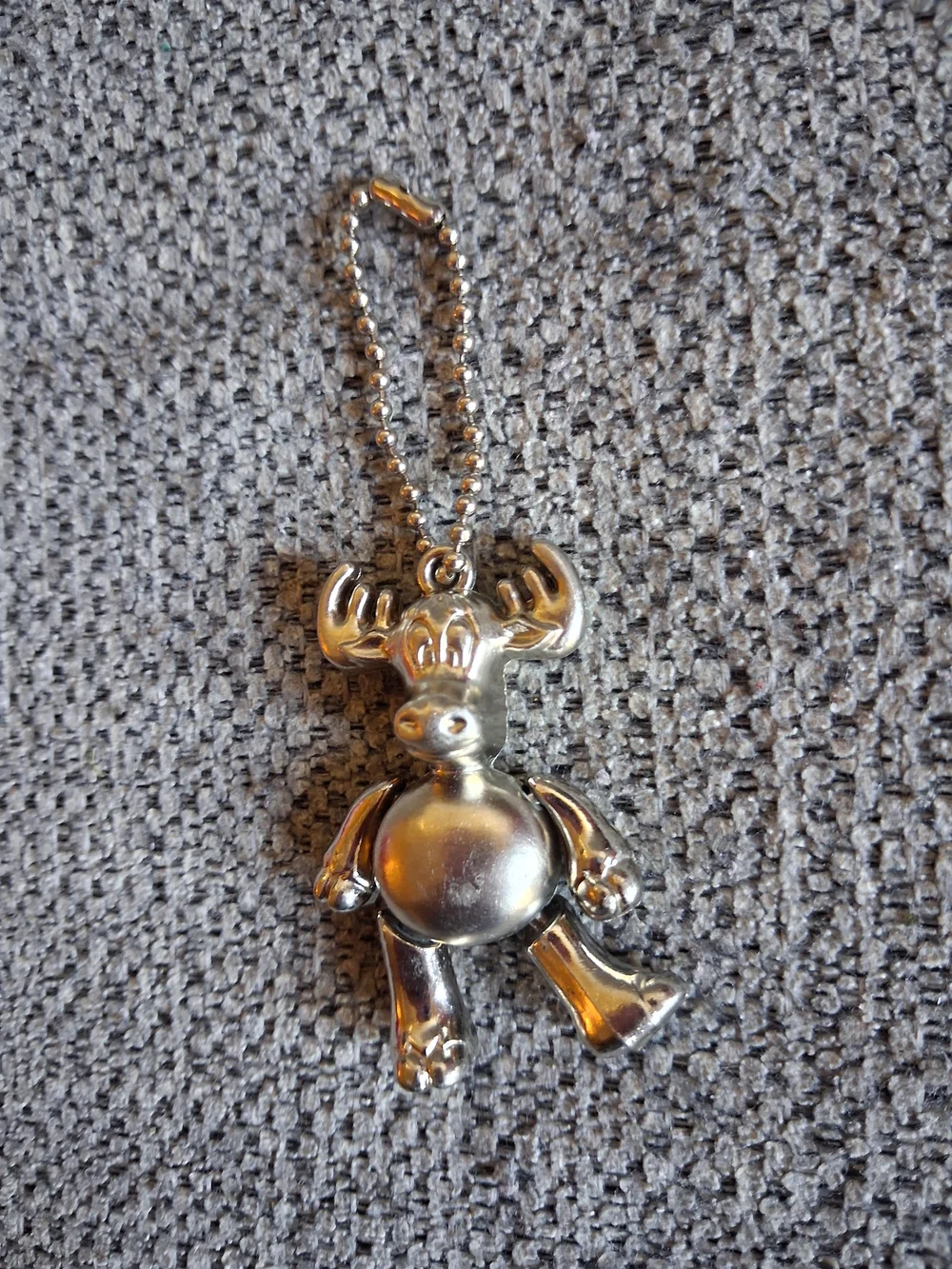 Silver Tone Moose Keychain Purse Charm - Cute Animal Accessory